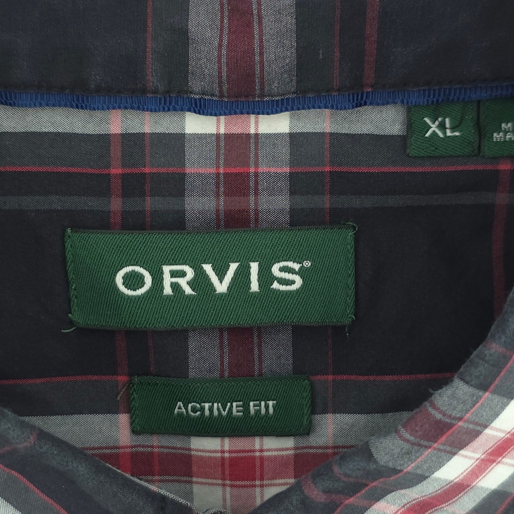 Orvis Shirt Mens XL Plaid Long Sleeve Active Fit Button Up Heritage Wash Cotton - Picture 4 of 9